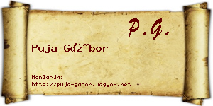 Puja Gábor névjegykártya